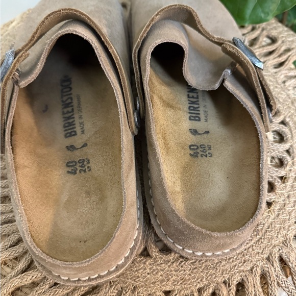 Birkenstock Lutry Tan Suede Slip-On Clogs Shoes 40 - Picture 8 of 10